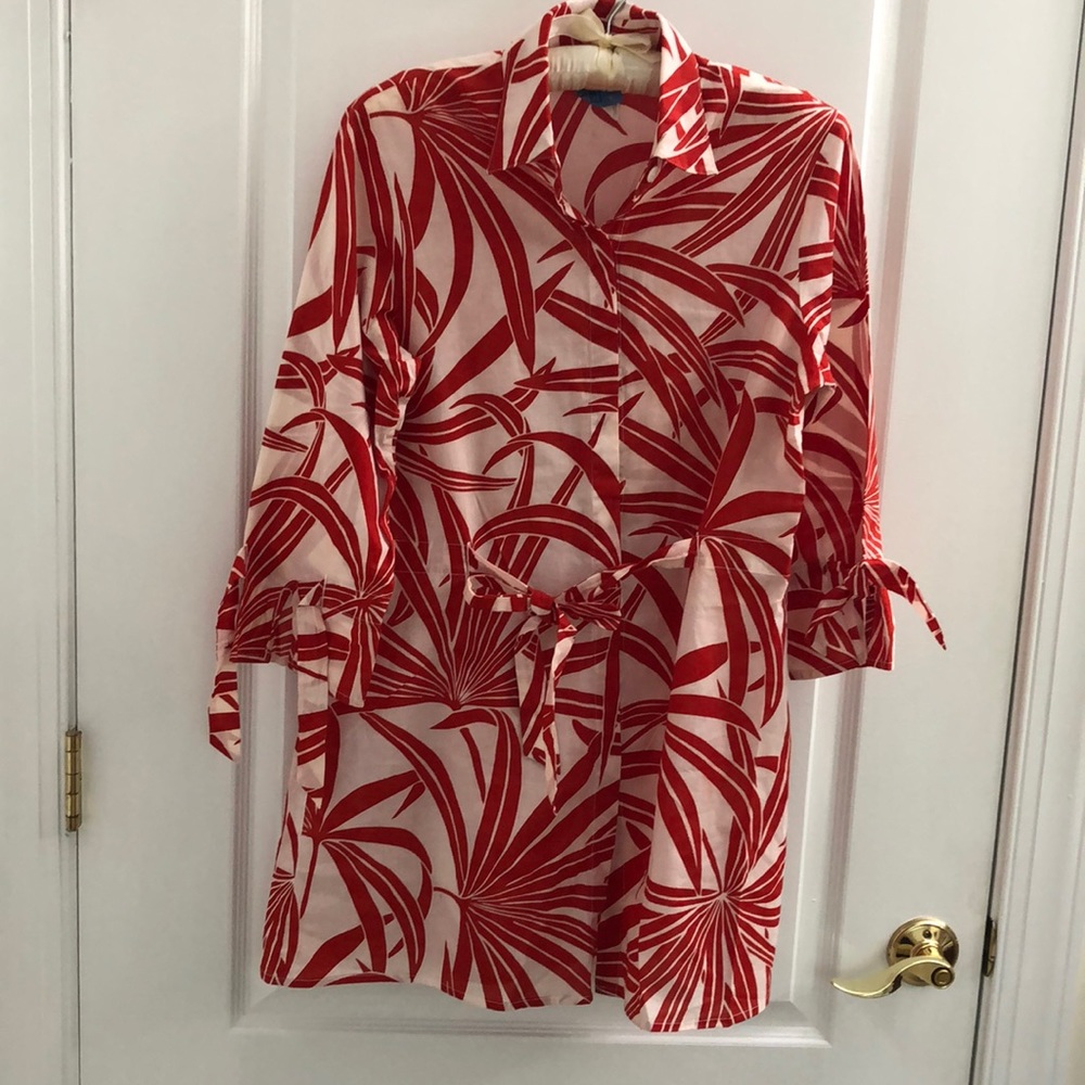 Tommy Bahama Pacific Palm Button Front Dress Beach Coverup Small
